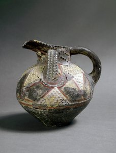 Minoen art: keramikvas i barbotinstil. Från Agia Triada (Hagia Triada). Omkring 1500 f.Kr. Dämpa. 15,5 cm Heraklion, arkeologiskt museum av Minoan