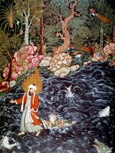 Profeten Elia räddade prins Noor Ad-Dahr, 1562–1577. av Mir Sayyid Ali