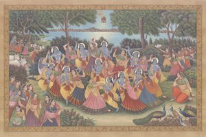 Krishnas gudomliga skogsdans av Mirza Baig