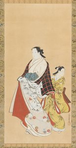 Yujo och hennes understudy kamuro, 1700-talet.