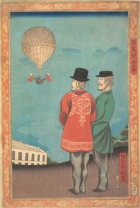 Bild av en ballong, 1860. av Miyagi Gengyo