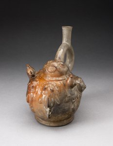 Fartyg med stigbygelpip med relief som visar en fiskescen, 100 f.Kr.-A.D. 500