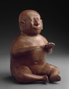 Sittande kvinnlig kärl av Moche Moche