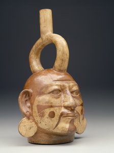 Stigbygelkärl i form av ett manshuvud, c.A.D. 450-550 (keramik)