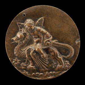 Amor som rider på en drake, ca. 1500. av Moderno