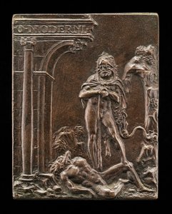 Hercules triumferande över Antaeus, sent 1400-tal - tidigt 1500-tal. av Moderno
