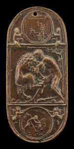 Hercules and the Nemean Lion, sent 1400-tal - tidigt 1500-tal. av Moderno