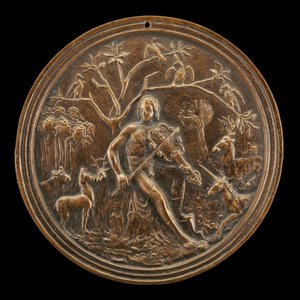 Orpheus Charming the Beasts of the Fields, sent 1400-tal - tidigt 1500-tal. av Moderno