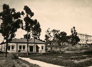 "Building an Empire" i den fascistiska tidsåldern: krets av tjänstemän i Asmara, 1936-05-09 (s/v foto) av Modestino Baldinetti