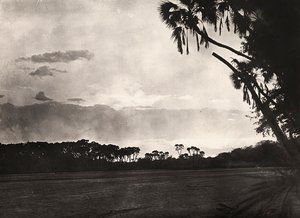 Att bygga ett imperium i den fascistiska tidsåldern: solnedgång på Gasc, 1936-05-09 (s/v foto) av Modestino Baldinetti