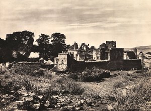 Att bygga ett imperium i den fascistiska tidsåldern: kung Fasiladas slott i Gondar, Etiopien, 1936-05-09 (s/v foto) av Modestino Baldinetti