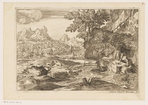 Landskap med Saint Jerome med två kämpande lejon Landskap efter Titian (serietitel)