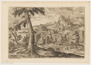 Landskap med figurer längs en flod Landskap efter Titian (serietitel)