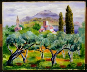 Landskap, ca 1920 av Moise Kisling