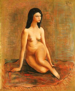 Sittande naken; Nu Assis av Moise Kisling