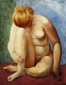 Naken kvinna sittande; Femme Nue Assise