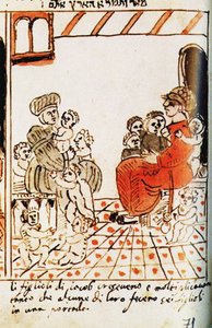 Israeliternas förökning i Egypten. Codex Choumach Picture Pentateuch av Moses dal C av Moise del Castellazzo