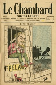 Illustration av Moloch (1849-1909) för omslaget till Le Chambard socialiste, nr. 59 av Moloch