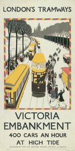 "Victoria Embankment", London County Council LCC Tramways affisch, 1926 av Monica Rawlins