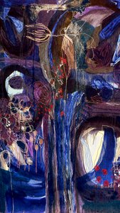 Midnight Bloom – abstrakt av Monika Riethmueller