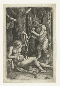 Satyrfamiljen av Monogrammist AD