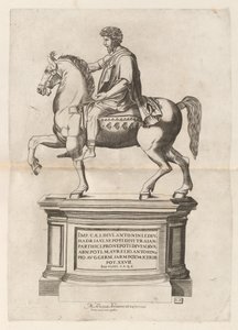 Ryttarstaty av Marcus Aurelius av Monogrammist CB after Nicolaus Beatrizet