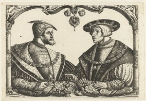 Karel V och Ferdinand I av Monogrammist CB met boom (attributed to)