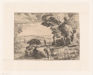 Landskap med herdar av Monogrammist IF (graveur)