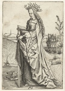 Den heliga Katarina av Alexandria av Monogrammist MZ