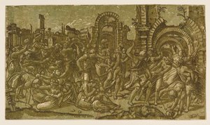 Massakern på de oskyldiga efter Raphael, 1544. av Monogrammist NDB