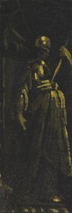 Saint Standing in a Niche (fragment), ca 1610-40 (olja på duk) av Monsu Desiderio