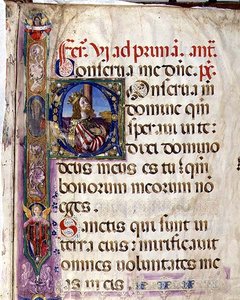 Ms 543 f.1r Historikert initial 