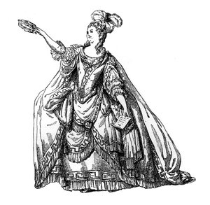 Kostym från den franska teatern, 1885.