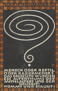 Variety Act 10: Man or Reptile or Razor Variety Act 10: Man or Reptile or Razor..., 1907. av Moritz Jung