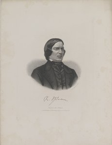 Porträtt av kompositören Robert Schumann 1810-1856, ca. 1840. av Moritz Laemmel
