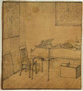 Franz Schuberts rum på Wipplingerstrasse i Wien av Moritz Ludwig von Schwind