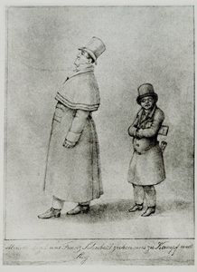 Johann Michael Vogl och Franz Schubert marscherar till strid och seger ... (gravyr) av Moritz Ludwig von Schwind