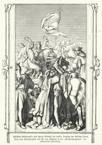 St Elizabeth av Ungern tar farväl till sin man, Ludvig IV, landgrave av Thüringen, när han reser för att delta i det sjätte korståget av Moritz Ludwig von Schwind