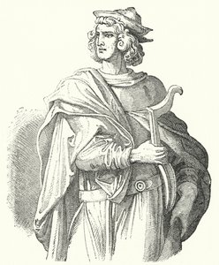 Walther von der Vogelweide, mellanhögtysk lyrisk poet (gravyr) av Moritz Ludwig von Schwind