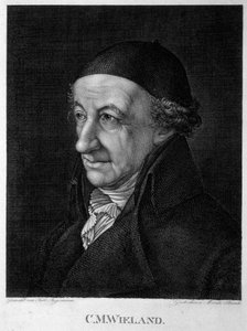 Porträtt av poeten och författaren Christoph Martin Wieland 1733-1813, 1800-talet. av Moritz Steinla