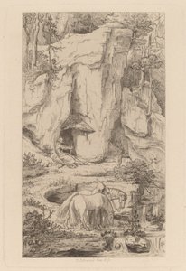 En munk som leder hästar till vatten av Moritz Ludwig von Schwind