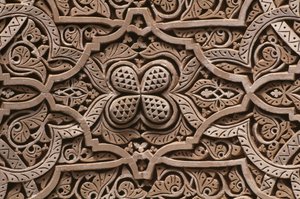 Kasbah of Thamiel glaoui, stuckatur, detalj (keramik)