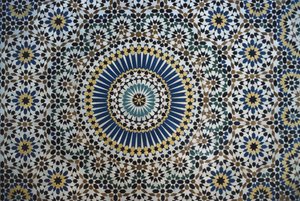 Kasbah of Thamiel glaoui, zellij kakel, detalj (keramik) av Moroccan School