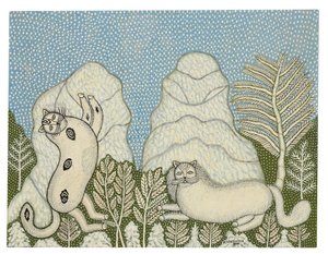 Katter i snön av Morris Hirshfield