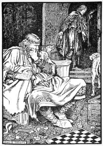 Kung Knut och Ulf jarl grälar om schack, Roskilde, Danmark, 1026 1913.