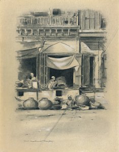 Bazaar i Delhi, 1903 av Mortimer L Menpes