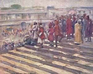 On the Steps of the Jumma Masjid, 1903 av Mortimer L Menpes