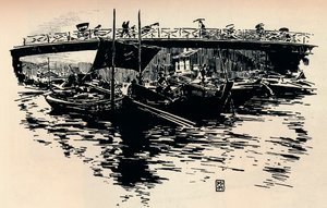 Osaka, Japan, ca 1900. av Mortimer L Menpes