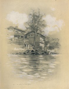 Flodbostad vid Srinagar, 1903 av Mortimer L Menpes