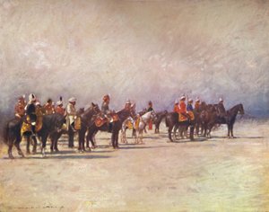 "Vicekonung granskar trupperna", 1903 av Mortimer L Menpes